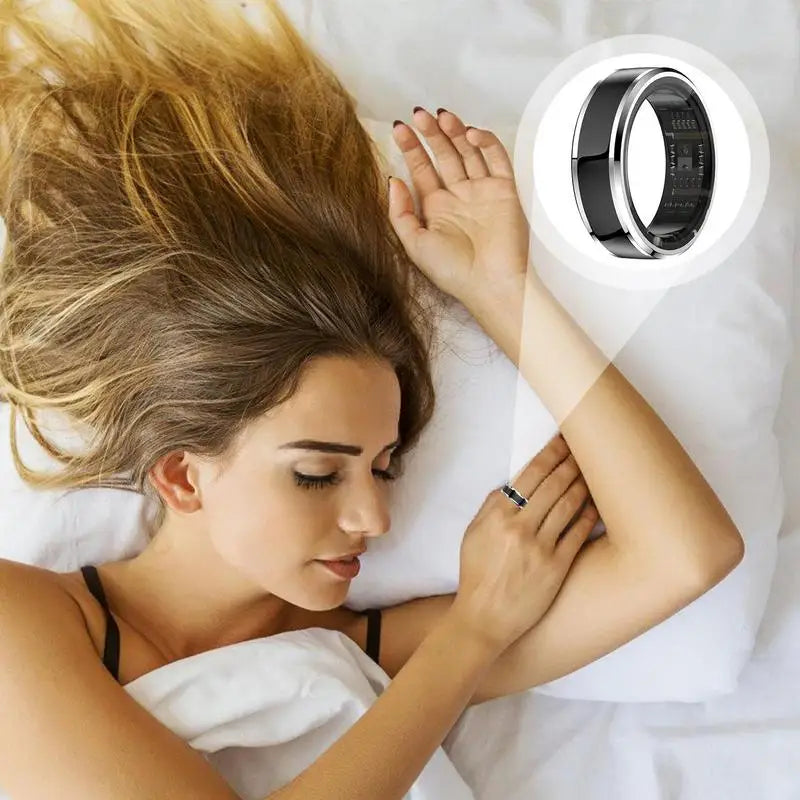 Sleep Tracker Ring Fitness Sleep Heart Rate Ring BT Health Tracker with 3-5 Days Battery Life Waterproof Tracker for Sleep