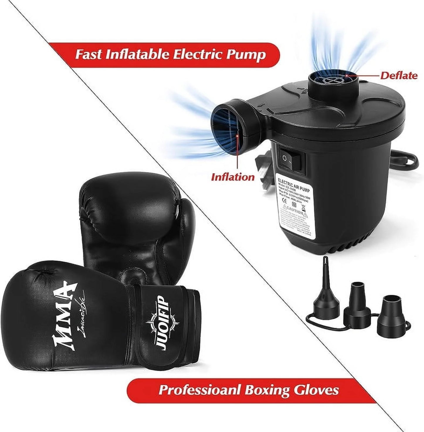 Punching Bag with Stand Adult 70”- Freestanding Heavy Boxing Punching Bag with Boxing Gloves and Electric Air Pump, Women Men Stand Kickboxing Bags for Training MMA Muay Thai Fitness Beginners