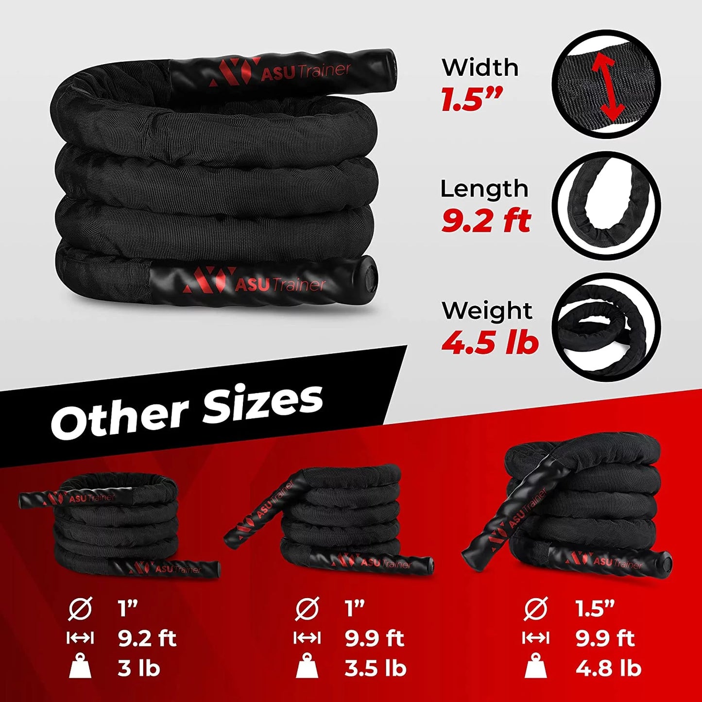 Exercise Jump Rope Weighted Jump Ropes for Fitness with Nylon Sleeve and Bag 4.5Lb